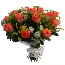 Buque com 12 Rosas Coral